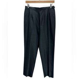 Connie Roberson Black Silk Taffeta Straight Leg Dress Pants Evening Cocktail 8